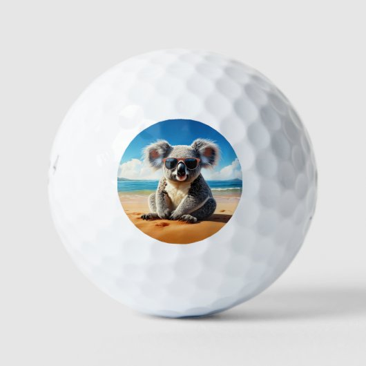 Koala op een zandstrand golfballen (Voorkant)