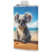 Koala op een zandstrand heupfles (Links)
