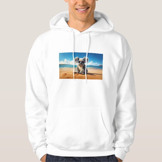 Koala op een zandstrand hoodie (Voorkant)