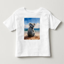 Koala op een zandstrand kinder shirts