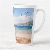 Koala op een zandstrand latte mok (Rechts)