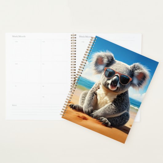 Koala op een zandstrand planner (Display)