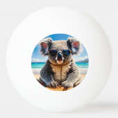 Koala op een zandstrand Prettig kerstfeest Pingpongbal (Achterkant)