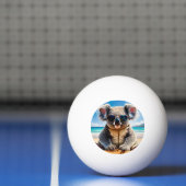 Koala op een zandstrand Prettig kerstfeest Pingpongbal (Net)