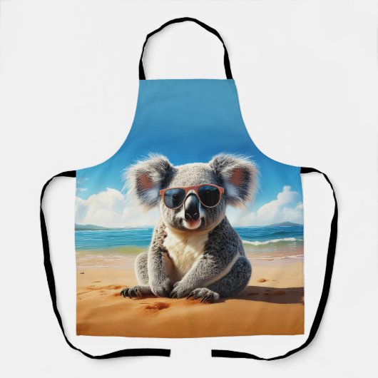 Koala op een zandstrand schort (Voorkant)