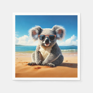 Koala op een zandstrand servet