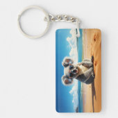 Koala op een zandstrand sleutelhanger (Voorkant)