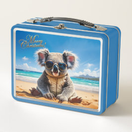 Koala op een zandstrand Vrolijk kerstfeest