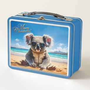 Koala op een zandstrand Vrolijk kerstfeest