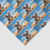 Koala op een zandstrand Vrolijk kerstfeest Tissuepapier (Detail)