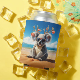Koala op het strand met een gewei en kralen blikjeskoeler