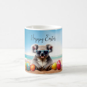 Koala op het strand met paaseieren Happy Easter Koffiemok