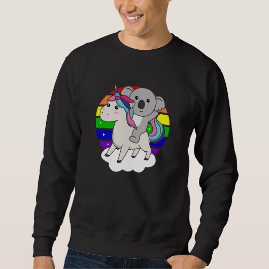 Koala over de regenboogdieren van de Unicorn Trui (Voorkant)