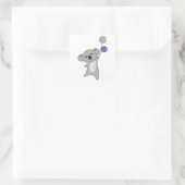 Koala Paarse ballonnen koken dieren Kinder Vierkante Sticker (Tas)