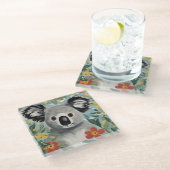 Koala Painting Glazen Onderzetter (Schuin)