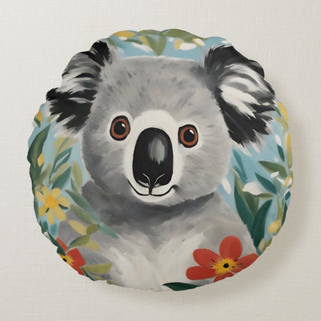 Koala Painting Rond Kussen (Voorkant)