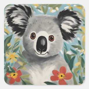 Koala Painting Vierkante Sticker