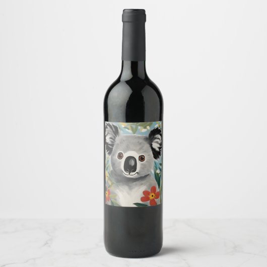 Koala Painting Wijn Etiket (Voorkant)