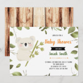 Koala partijuitnodiging kaart (Voorkant / Achterkant)