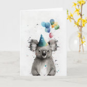Koala Party Wenskaart Kaart (Gele Bloem)