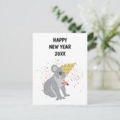 Koala Partying - Animals Holiday New Years Card Feestdagenkaart (Staand voorkant)