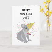 Koala Partying - Dimals Holiday - Nieuwe Jaren Kaart (Gele Bloem)