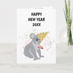 Koala Partying - Dimals Holiday - Nieuwe Jaren Kaart