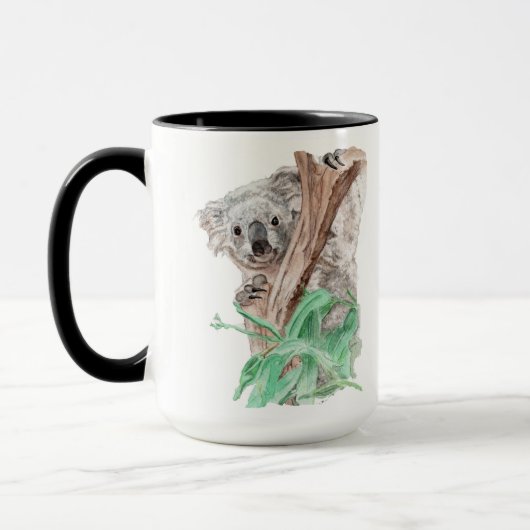 Koala Peek-A-Boo over een Mok (Links)