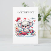 Koala Piloot Verjaardag Bedankkaart (Staand voorkant)