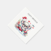 Koala Piloot Verjaardag Servet (Hoek)