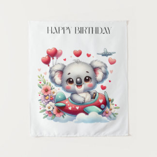 Koala Piloot Verjaardag Wandkleed
