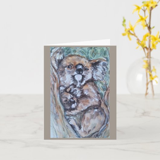 Koala Plus One Kaart (Gele Bloem)