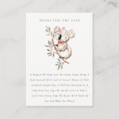 Koala-pompboten voor Baby shower Informatiekaartje (Voorkant)