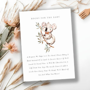 Koala-pompboten voor Baby shower Informatiekaartje