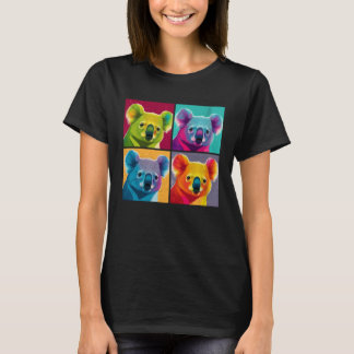 Koala Pop Illustratie Kleurrijk Dier Vrouwen Manne T-shirt