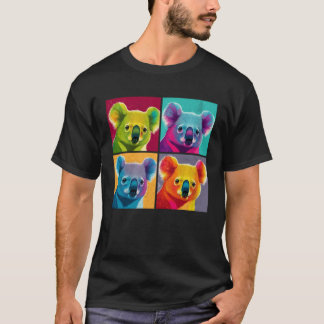 Koala Pop Illustratie Kleurrijk Dier Vrouwen Manne T-shirt
