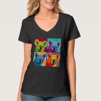 Koala Pop Illustratie Kleurrijk Dier Vrouwen Manne T-shirt