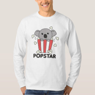 Koala Popcorn tijd Funny Animals in voedsel T-shirt