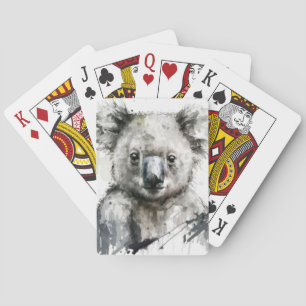 Koala Portret Dierenschilderij Wildlife Outdoors Pokerkaarten