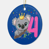 Koala Princess 4th Birthday Girl 4 Keramisch Ornament (Links)