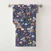 Koala Rainbow Love Pattern Bad Handdoek (Insitu)