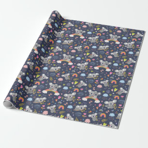 Koala Rainbow Love Pattern Cadeaupapier