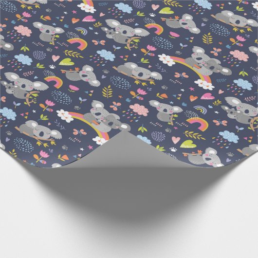 Koala Rainbow Love Pattern Cadeaupapier (Hoek)