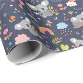 Koala Rainbow Love Pattern Cadeaupapier (Rol Hoek)