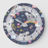 Koala Rainbow Love Pattern Grote Klok (Voorkant)