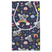 Koala Rainbow Love Pattern Klein Cadeauzakje (Achterkant)
