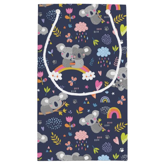 Koala Rainbow Love Pattern Klein Cadeauzakje (Achterkant)
