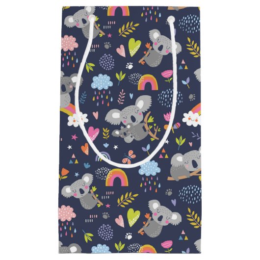 Koala Rainbow Love Pattern Klein Cadeauzakje (Voorkant)