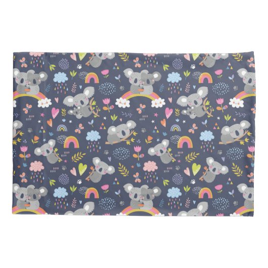 Koala Rainbow Love Pattern Kussensloop (Achterkant)