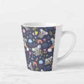 Koala Rainbow Love Pattern Latte Mok (Rechts)